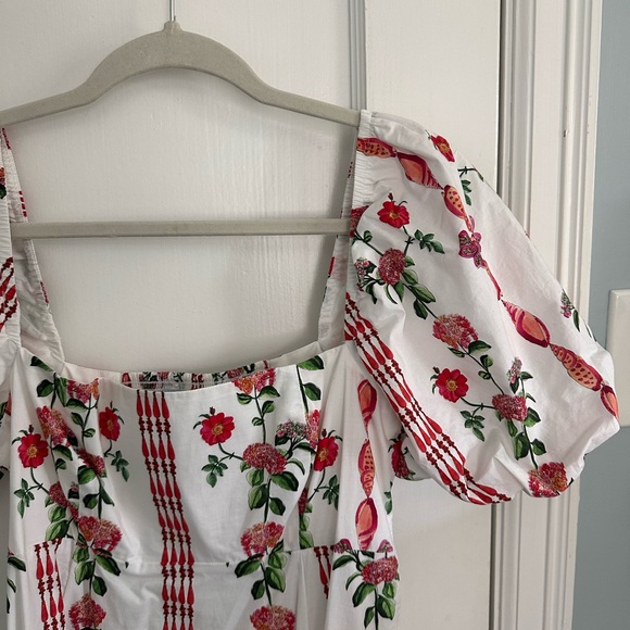 Hill House Red Shell Vine Stripe Dress in Small S - Picture 3 of 7